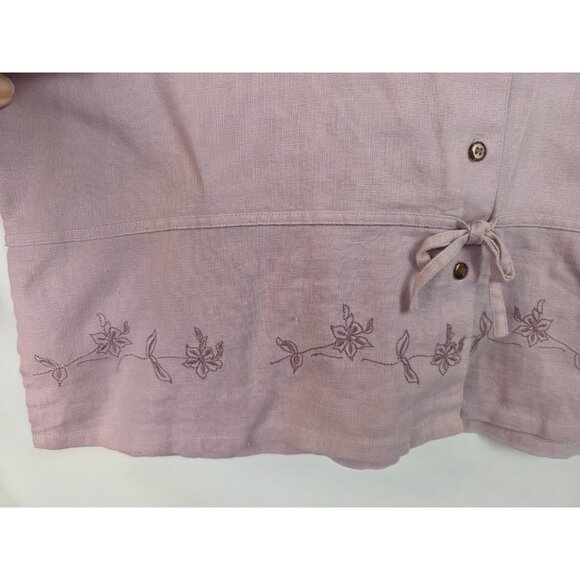 J.Jill Womens Outfit Size XL Missy Purple Linen Long Sleeve Top & Skirt Set - Picture 7 of 16